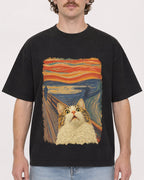 Mockup Boxy Heavyweight Tee Black male close-up 09