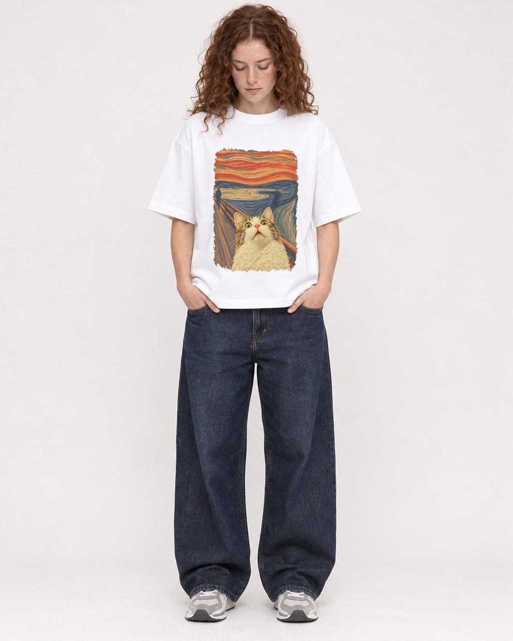 Mockup Boxy Heavyweight Tee White female full-body 09