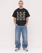 Mockup Boxy Heavyweight Tee Black male full-body 18