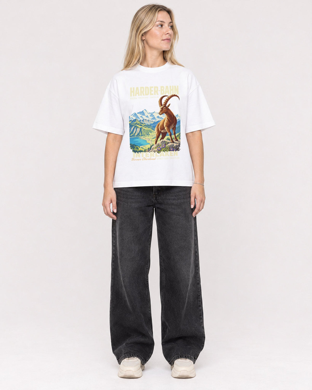 Mockup Boxy Heavyweight Tee White female full-body 08