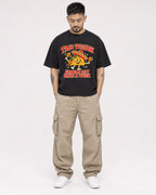 Mockup Boxy Heavyweight Tee Black male full-body 12