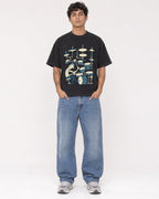 Mockup Boxy Heavyweight Tee Black male full-body 06