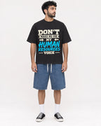 Mockup Boxy Heavyweight Tee Black male full-body 07