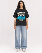 Mockup Boxy Heavyweight Tee Black female full-body 07