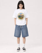 Mockup Boxy Heavyweight Tee White female full-body 01