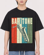 Mockup Boxy Heavyweight Tee Black male close-up 11