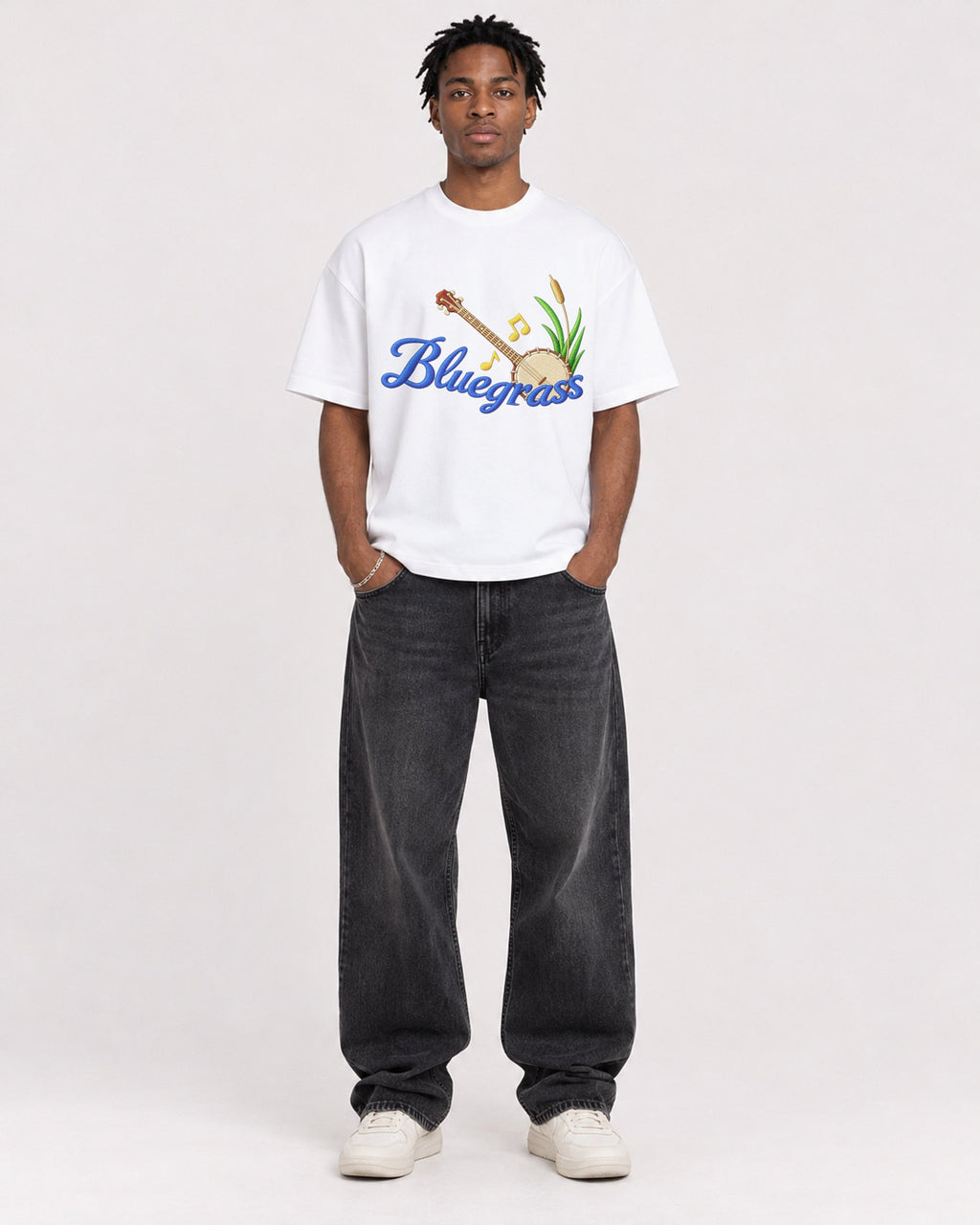 Mockup Boxy Heavyweight Tee White male full-body 05