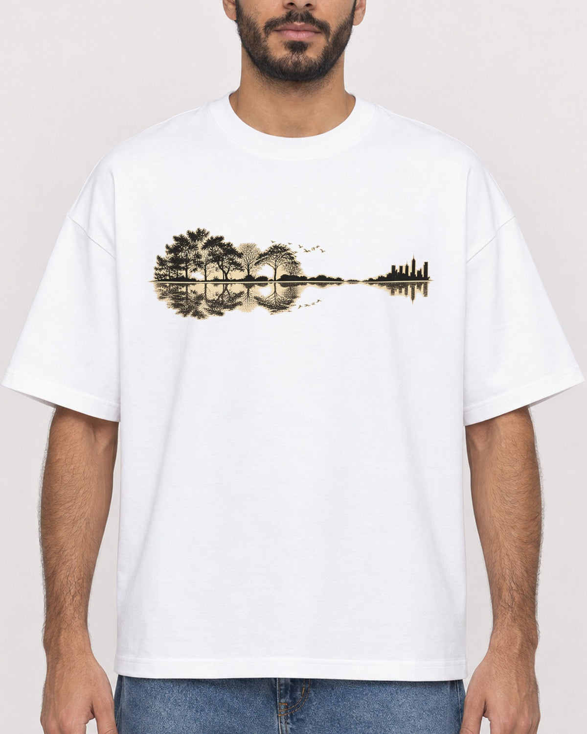 Mockup Boxy Heavyweight Tee White male close-up 07