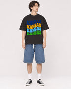 Mockup Boxy Heavyweight Tee Black male full-body 03