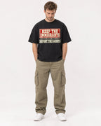 Mockup Boxy Heavyweight Tee Black male full-body 08