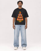 Mockup Boxy Heavyweight Tee Black male full-body 05