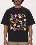 Mockup Boxy Heavyweight Tee Black male close-up 04