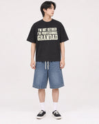 Mockup Boxy Heavyweight Tee Black male full-body 11