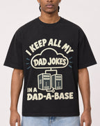 Mockup Boxy Heavyweight Tee Black male close-up 25