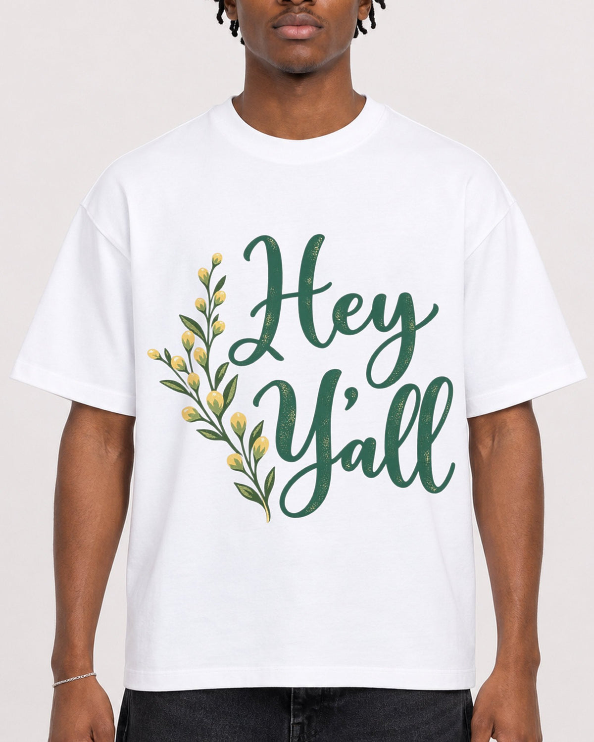 Mockup Boxy Heavyweight Tee White male close-up 05
