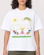 Mockup Boxy Heavyweight Tee White female close-up 27