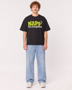 Mockup Boxy Heavyweight Tee Black male full-body 09
