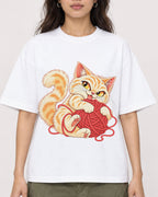 Mockup Boxy Heavyweight Tee White female close-up 02