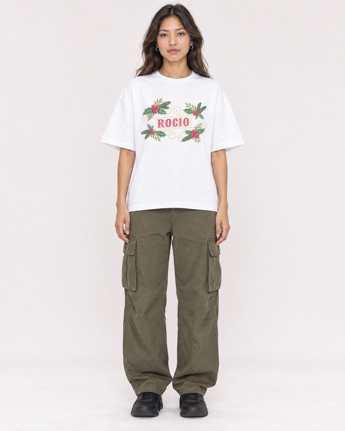 Mockup Boxy Heavyweight Tee White female full-body 02