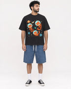 Mockup Boxy Heavyweight Tee Black male full-body 07