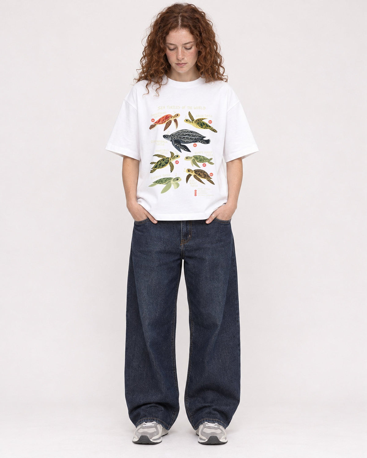 Mockup Boxy Heavyweight Tee White female full-body 09