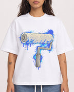 Mockup Boxy Heavyweight Tee White female close-up 06