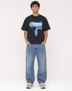 Mockup Boxy Heavyweight Tee Black male full-body 06