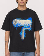 Mockup Boxy Heavyweight Tee Black male close-up 06