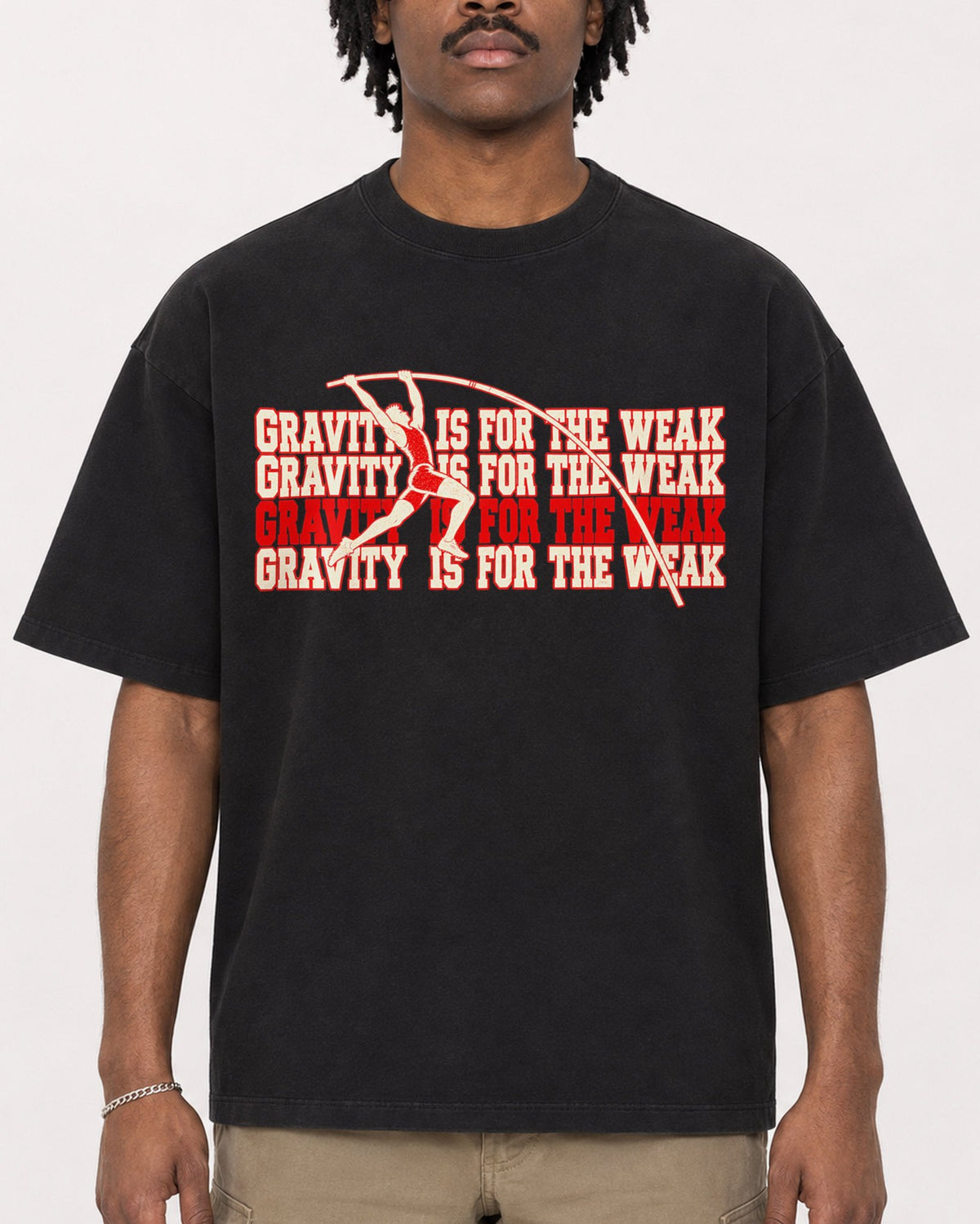 Mockup Boxy Heavyweight Tee Black male close-up 04