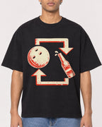 Mockup Boxy Heavyweight Tee Black male close-up 10