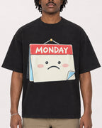 Mockup Boxy Heavyweight Tee Black male close-up 04