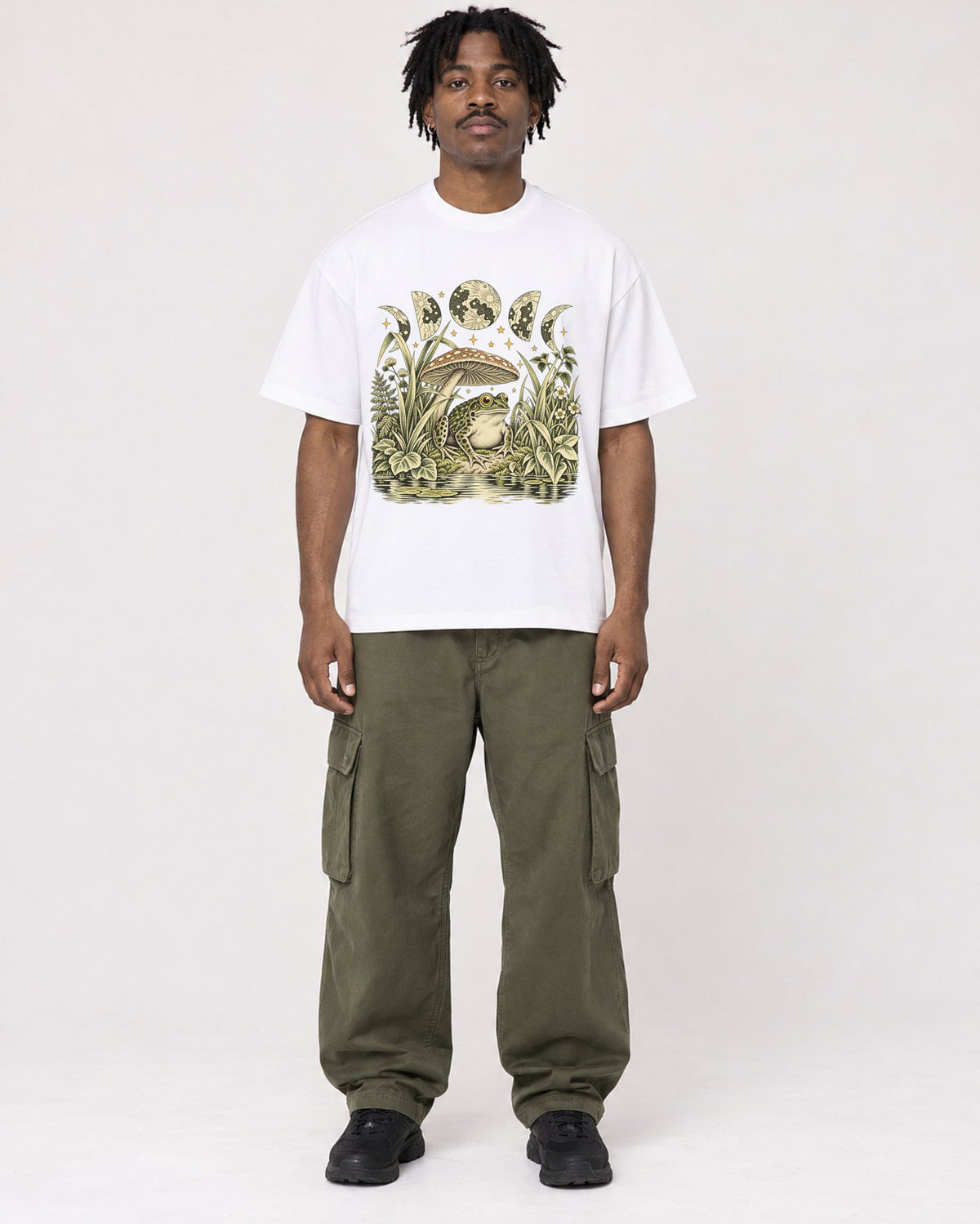 Mockup Boxy Heavyweight Tee White male full-body 04