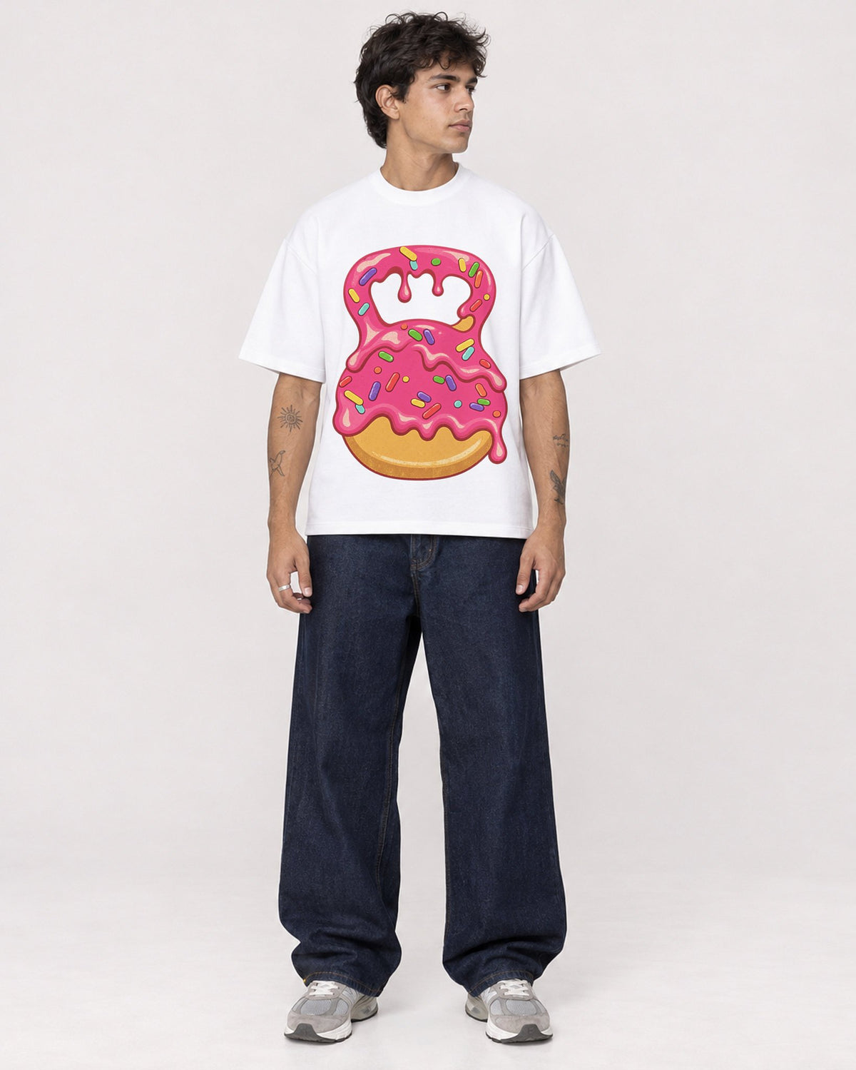 Mockup Boxy Heavyweight Tee White male full-body 06