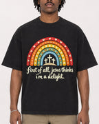 Mockup Boxy Heavyweight Tee Black male close-up 04