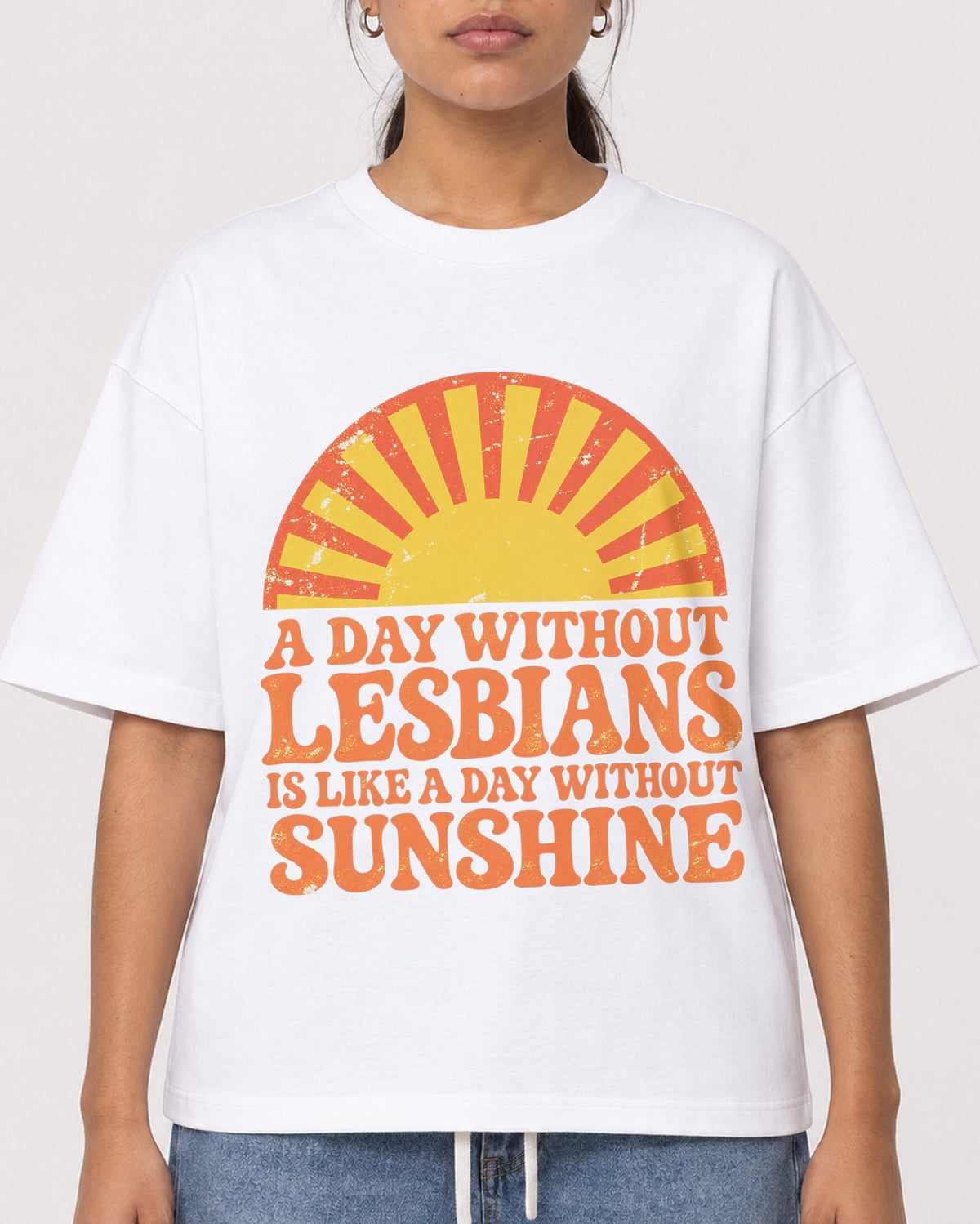 Mockup Boxy Heavyweight Tee White female close-up 16