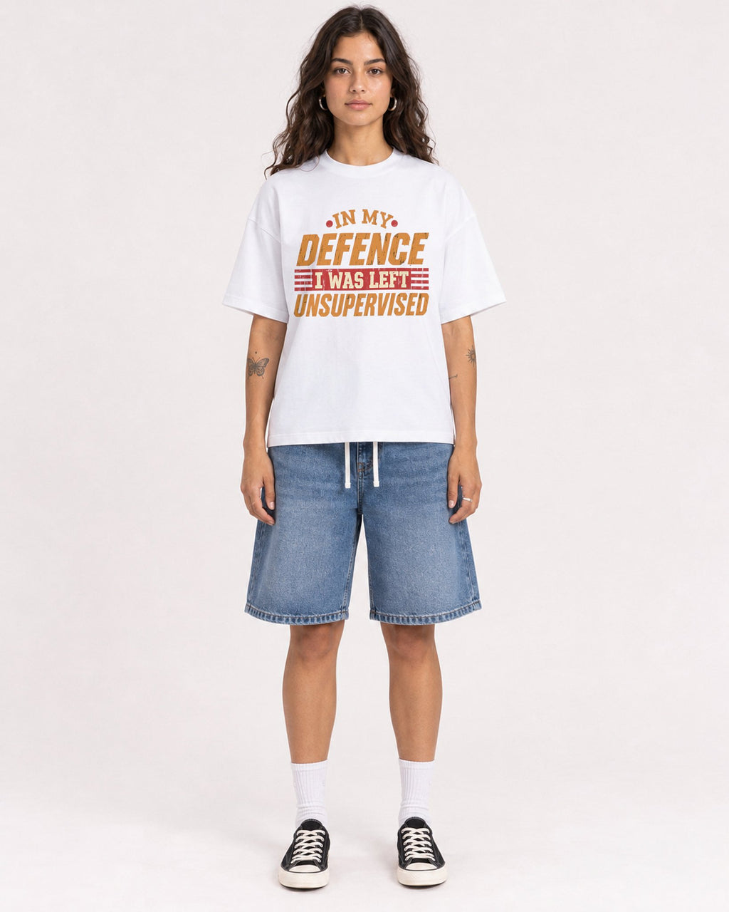 Mockup Boxy Heavyweight Tee White female full-body 06