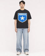 Mockup Boxy Heavyweight Tee Black male full-body 13