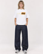 Mockup Boxy Heavyweight Tee White female full-body 19