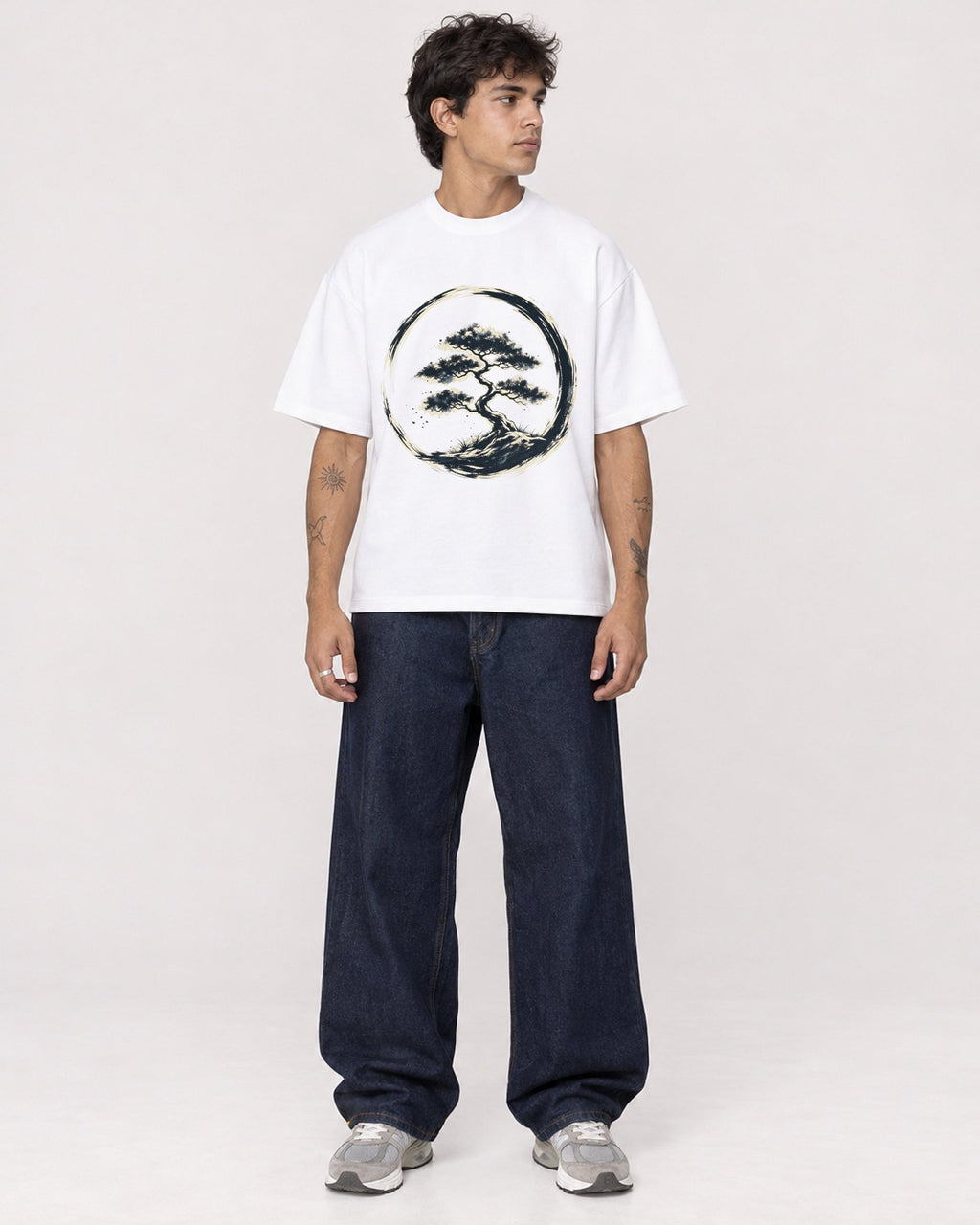 Mockup Boxy Heavyweight Tee White male full-body 06