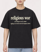 Mockup Boxy Heavyweight Tee Black male close-up 01