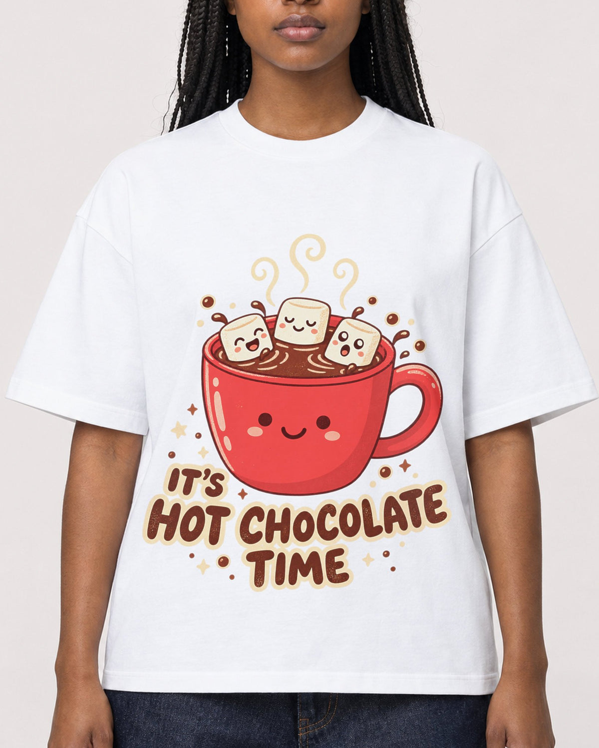 Mockup Boxy Heavyweight Tee White female close-up 04