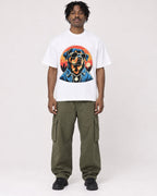Mockup Boxy Heavyweight Tee White male full-body 04