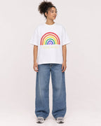 Mockup Boxy Heavyweight Tee White female full-body 20