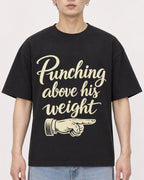 Mockup Boxy Heavyweight Tee Black male close-up 01