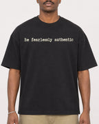 Mockup Boxy Heavyweight Tee Black male close-up 44
