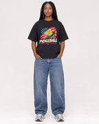 Mockup Boxy Heavyweight Tee Black female full-body 04