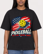 Mockup Boxy Heavyweight Tee Black female close-up 04