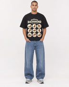 Mockup Boxy Heavyweight Tee Black male full-body 50