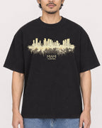 Mockup Boxy Heavyweight Tee Black male close-up 02