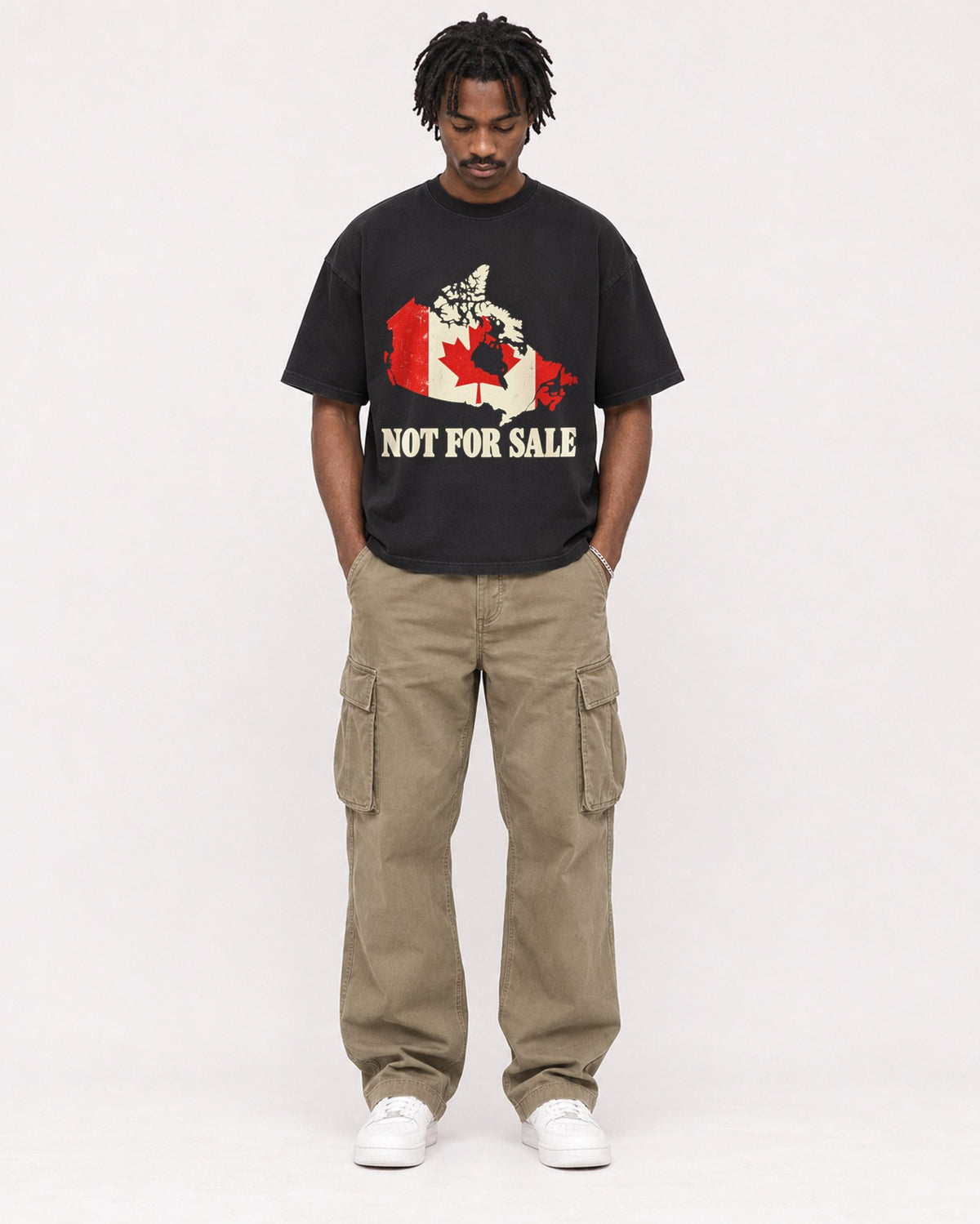 Mockup Boxy Heavyweight Tee Black male full-body 04
